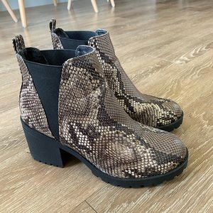 Snake skin booties